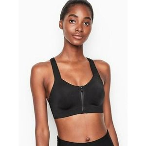 Victoria's Secret sports bra VSX Knockout teal navy front close 34D Victoria's Secret sports bra VSX Knockout teal navy front close 34D